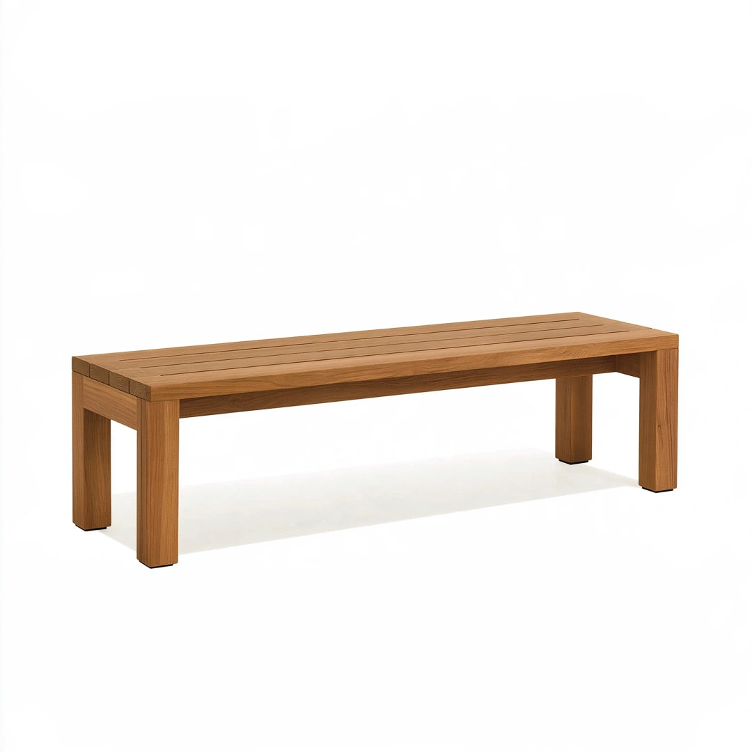 Panca da giardino 150 x 40 x 45 cm in legno marrone - design lineare con seduta a doghe