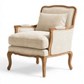 Poltrona 82 x 85 x 101 cm in tessuto beige e legno marrone stile classico