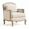 Poltrona 78 x 82 x 105 cm in legno e tessuto beige stile classico