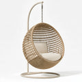 Poltrona sospesa 105 x 105 x 195 cm in rattan beige con supporto - stile boho da interno