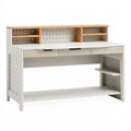 Scrivania 120 x 60 x 100 cm in legno bianco e naturale con cassetti e mensole stile moderno