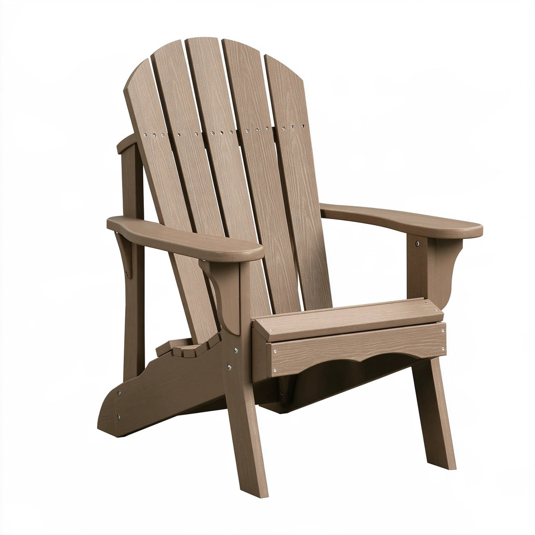 Sedia da giardino Adirondack 83 x 80 x 98 cm in plastica effetto legno marrone con schienale inclinato