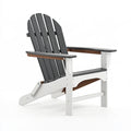 Sedia Adirondack da esterno 80 x 78 x 100 cm in plastica grigio bianco e marrone - schienale alto