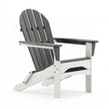 Poltrona da giardino 80 x 83 x 98 cm in plastica grigio antracite e bianco stile Adirondack
