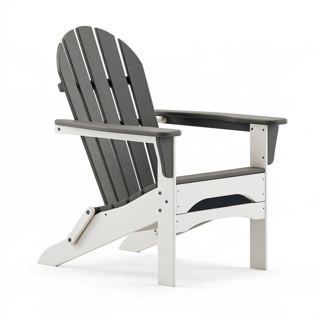 Poltrona da giardino 80 x 83 x 98 cm in plastica grigio antracite e bianco stile Adirondack