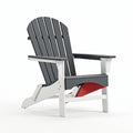 Sedia da giardino Adirondack 80 x 76 x 95 cm in plastica e metallo nero bianco rosso con seduta inclinata