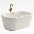 Vasca da bagno freestanding 170 x 80 cm in acrilico bianco con esterno scanalato